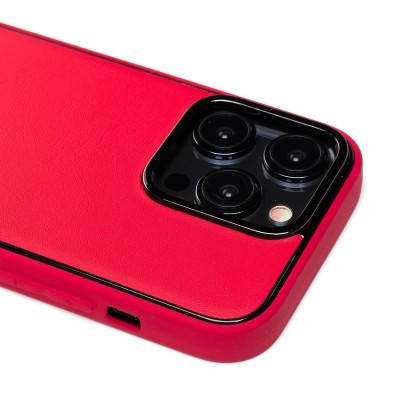 Чехол-накладка для Apple iPhone 14 Pro (красный) - PC084 экокожа