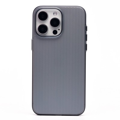 Чехол-накладка для Apple iPhone 15 Pro Max (матовый прозрачный/черный) - PC089