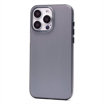 Чехол-накладка для Apple iPhone 15 Pro Max (матовый прозрачный/черный) - PC089