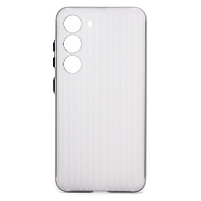 Чехол-накладка для Samsung Galaxy S23 (матовый прозрачный/черный) - PC089