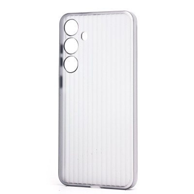 Чехол-накладка для Samsung Galaxy S24 (матовый прозрачный/черный) - PC089