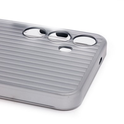 Чехол-накладка для Samsung Galaxy S24 (матовый прозрачный/черный) - PC089