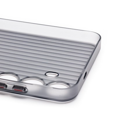 Чехол-накладка для Samsung Galaxy S24 (матовый прозрачный/черный) - PC089