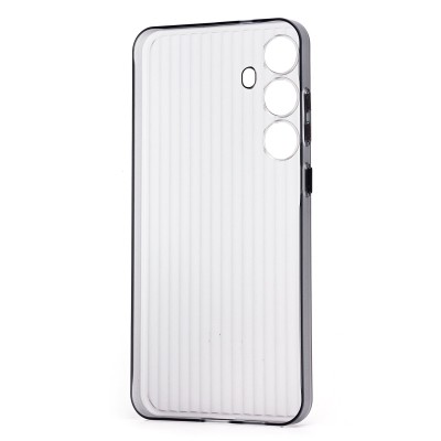 Чехол-накладка для Samsung Galaxy S24+ (матовый прозрачный/черный) - PC089