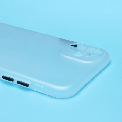 Чехол-накладка для Apple iPhone 11 (матовый прозрачный/белый) - PC091