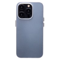Чехол-накладка для Apple iPhone 15 Pro (матовый прозрачный/белый) - PC091