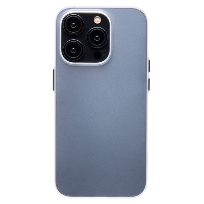 Чехол-накладка для Apple iPhone 15 Pro (матовый прозрачный/белый) - PC091