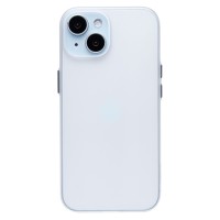 Чехол-накладка для Apple iPhone 15 (матовый прозрачный/белый) - PC091