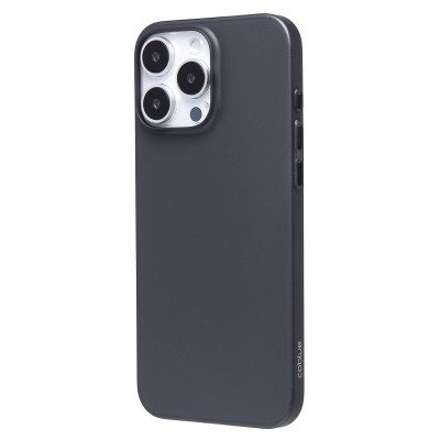 Чехол-накладка для Apple iPhone 16 Pro Max (матовый прозрачный/черный) - PC091