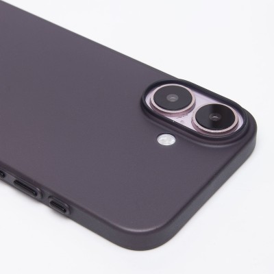 Чехол-накладка для Apple iPhone 16 (матовый прозрачный/черный) - PC091
