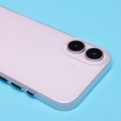 Чехол-накладка для Apple iPhone 16 (матовый прозрачный/белый) - PC091