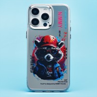 Чехол-накладка для Apple iPhone 15 Pro Max (енот) (прозрачный) - PC092