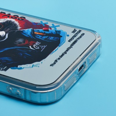 Чехол-накладка для Apple iPhone 15 Pro Max (енот) (прозрачный) - PC092