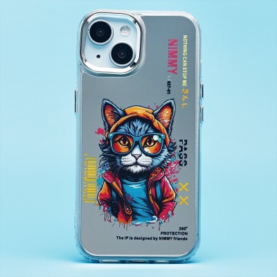 Чехол-накладка для Apple iPhone 15 (кот) (прозрачный) - PC092 Чехол-накладка для Apple iPhone 15 (кот) (прозрачный) - PC092