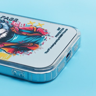 Чехол-накладка для Apple iPhone 15 (кот) (прозрачный) - PC092