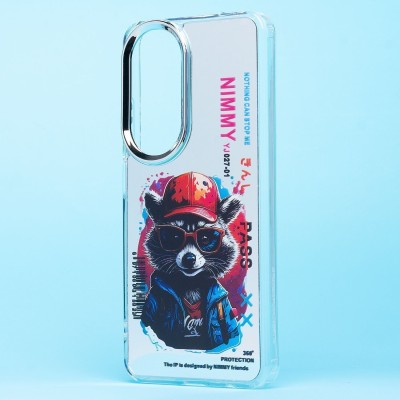 Чехол-накладка для Honor X7b (енот) (прозрачный) - PC092