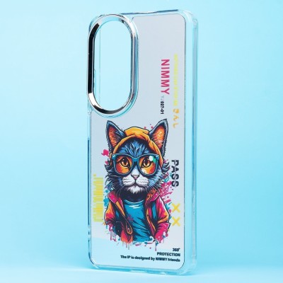 Чехол-накладка для Honor X7b (кот) (прозрачный) - PC092