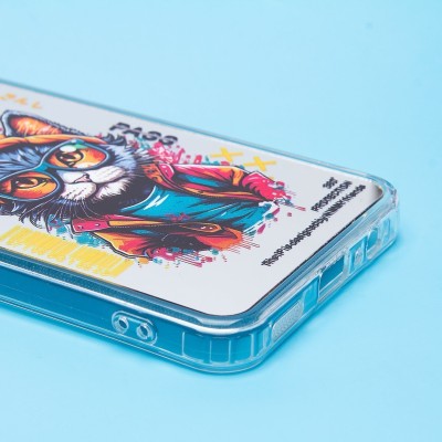 Чехол-накладка для Honor X7b (кот) (прозрачный) - PC092