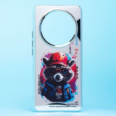 Чехол-накладка для Honor X9b (енот) (прозрачный) - PC092