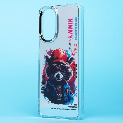 Чехол-накладка для Realme C67 4G (енот) (прозрачный) - PC092