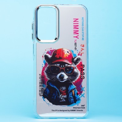 Чехол-накладка для Samsung Galaxy A15 5G (енот) (прозрачный) - PC092