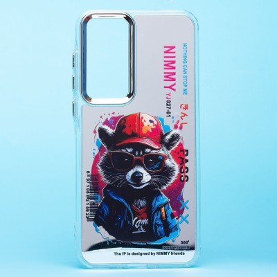 Чехол-накладка для Samsung Galaxy A35 (енот) (прозрачный) - PC092