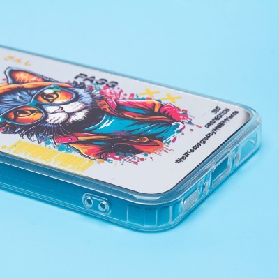 Чехол-накладка для Samsung Galaxy A35 (кот) (прозрачный) - PC092