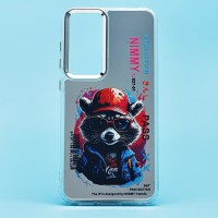 Чехол-накладка для Samsung Galaxy S23FE (енот) (прозрачный) - PC092