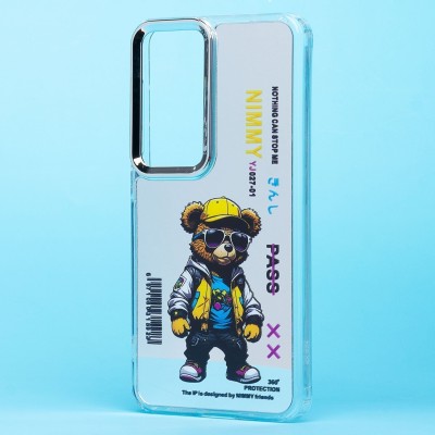 Чехол-накладка для Samsung Galaxy S24 (мишка) (прозрачный) - PC092