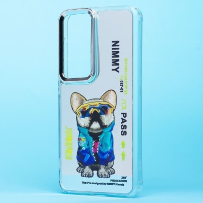 Чехол-накладка для Samsung Galaxy S24 (собака) (прозрачный) - PC092