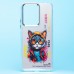 Чехол-накладка для Xiaomi Redmi 13C 5G (кот) (прозрачный) - PC092