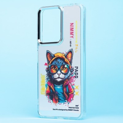 Чехол-накладка для Xiaomi Redmi 13C 5G (кот) (прозрачный) - PC092