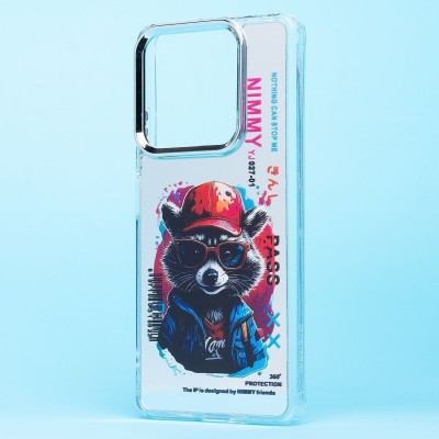 Чехол-накладка для Xiaomi Redmi Note 13 5G Global (енот) (прозрачный) - PC092