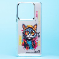 Чехол-накладка для Xiaomi Redmi Note 13 5G Global (кот) (прозрачный) - PC092