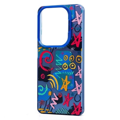 Чехол-накладка для Infinix Hot 40 Pro (узоры) (прозрачный/черный) - PC094