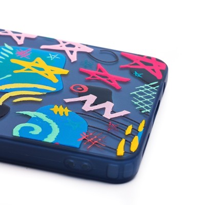 Чехол-накладка для Infinix Hot 40 Pro (узоры) (прозрачный/черный) - PC094