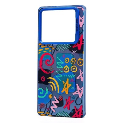 Чехол-накладка для Infinix Note 40 Pro (узоры) (прозрачный/черный) - PC094