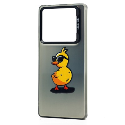Чехол-накладка для Infinix Note 40 Pro (утка) (прозрачный/черный) - PC094