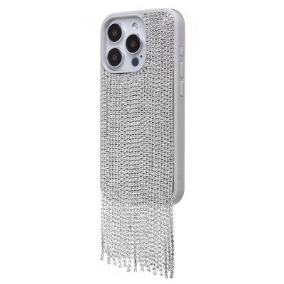 Чехол-накладка для Apple iPhone 15 Pro кристальный водопад (титановый белый) - PC095 POSH SHINE