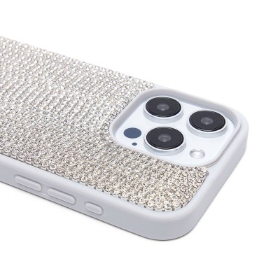 Чехол-накладка для Apple iPhone 15 Pro кристальный водопад (титановый белый) - PC095 POSH SHINE