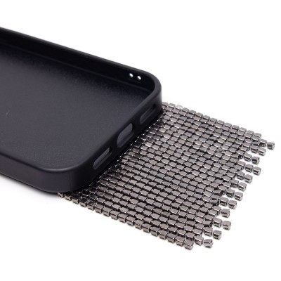 Чехол-накладка для Apple iPhone 15 кристальный водопад (титановый черный) - PC095 POSH SHINE