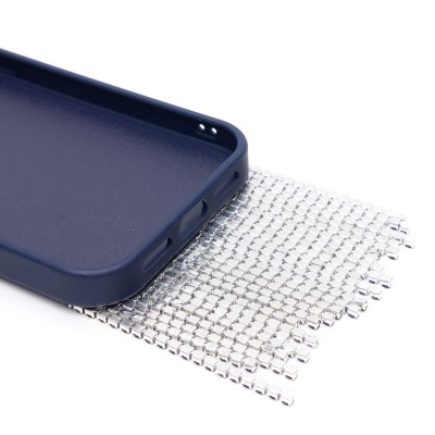 Чехол-накладка для Apple iPhone 15 кристальный водопад (титановый синий) - PC095 POSH SHINE