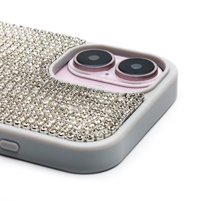 Чехол-накладка для Apple iPhone 16 кристальный водопад (титановый белый) - PC095 POSH SHINE
