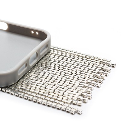 Чехол-накладка для Apple iPhone 16 кристальный водопад (титановый белый) - PC095 POSH SHINE