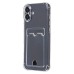 Чехол-накладка для Apple iPhone 16 Plus (прозрачный) - SC276 c картхолдером