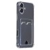 Чехол-накладка для Apple iPhone 16 Plus (прозрачный) - SC276 c картхолдером