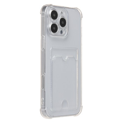 Чехол-накладка для Apple iPhone 16 Pro Max (прозрачный) - SC276 c картхолдером