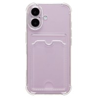 Чехол-накладка для Apple iPhone 16 (прозрачный) - SC276 c картхолдером