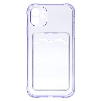 Чехол-накладка для Apple iPhone 11 (фиолетовый) - SC276 с картхолдером