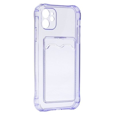 Чехол-накладка для Apple iPhone 11 (фиолетовый) - SC276 с картхолдером